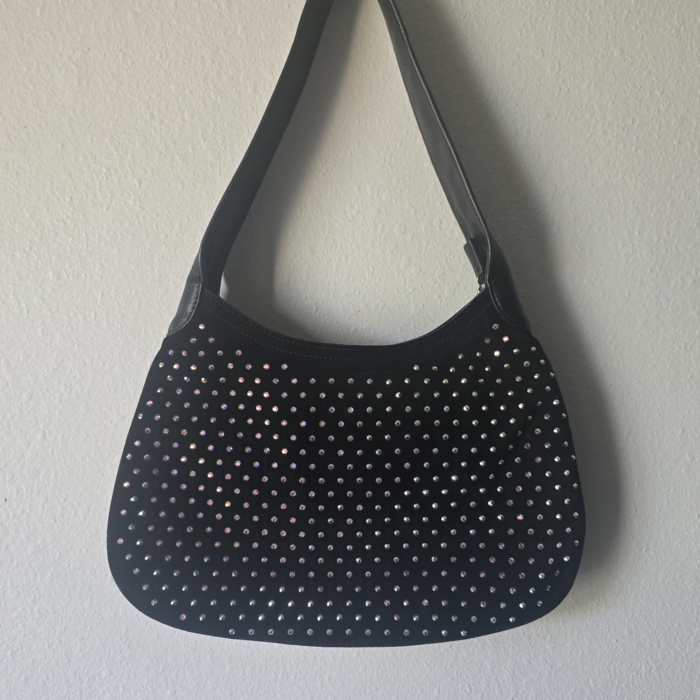 Christine Alexander Black Studded Shoulder Bag